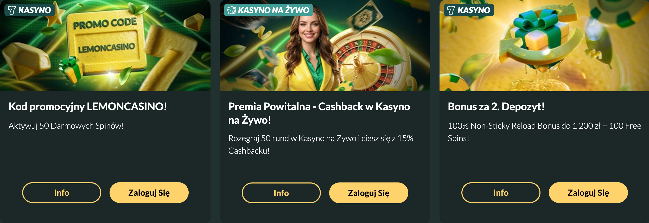 Lemon Casino — warunki 50 darmowych spinów